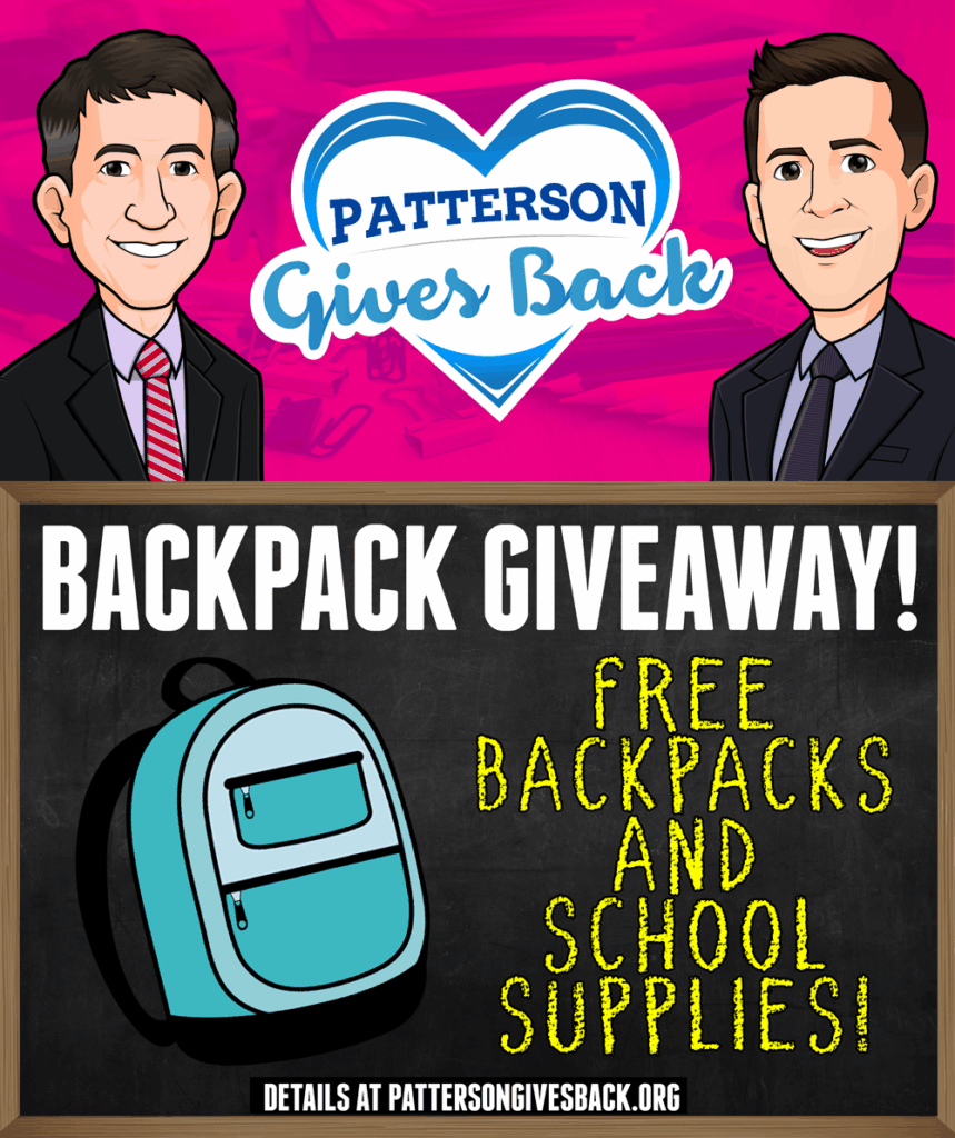 Patterson Legal Backpack Giveaway with School Supplies