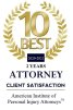 10 Best Law Firms / Client Satisfaction / American Institute of Personal Injury Attorneys 2020-2021